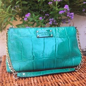 Kate Spade ♠️ Embossed Croc Green Patent Bag